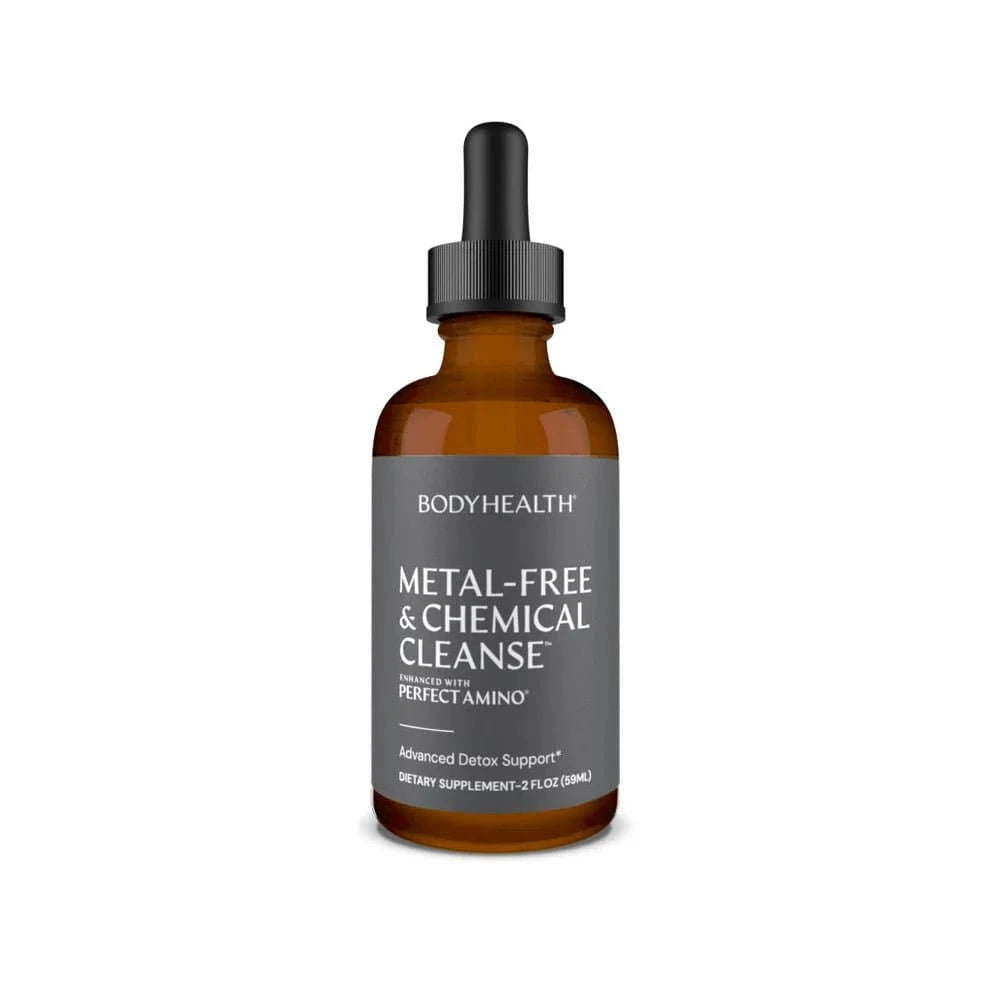Metal Free & Chemical Cleanse 30ml liquid nutritional supplement with dropper bottle, C60, herbs, mushrooms and amino acids
