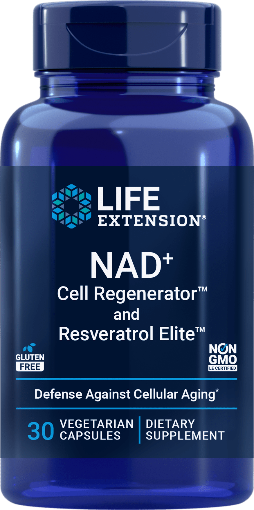 Life Extension NAD+ Cell Regenerator et Resvératrol Elite, 30 capsules végétariennes