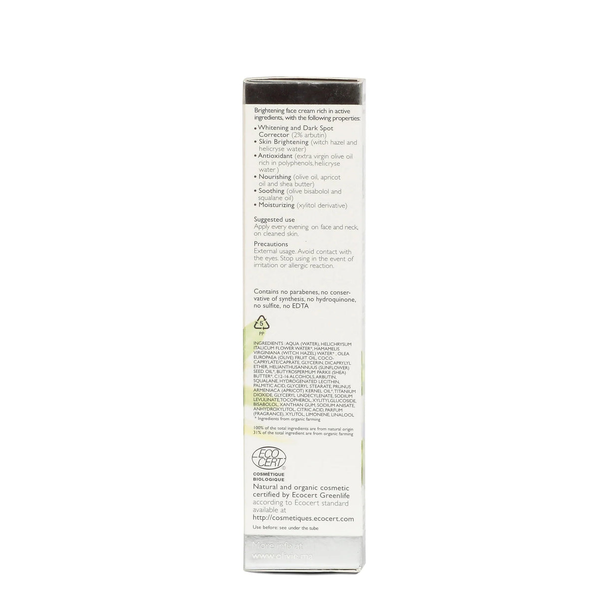 OLIVIE BEAUTY – Bio-zertifizierte Gesichtscreme – Uno Vita AS