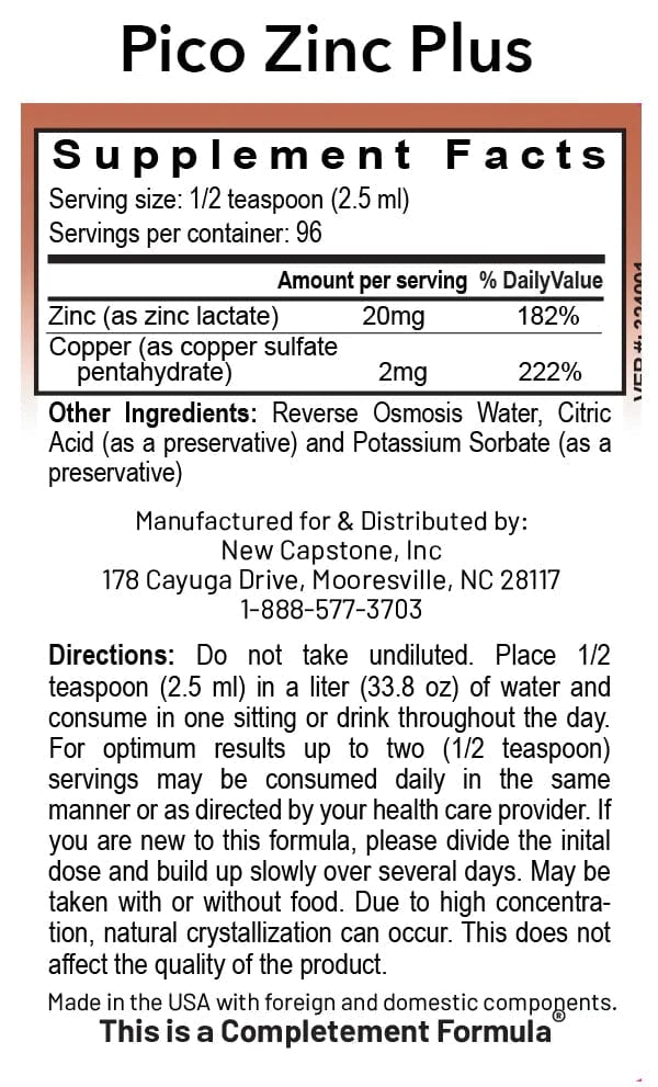 Pico Zinc Plus (240 ml) - Uno Vita AS