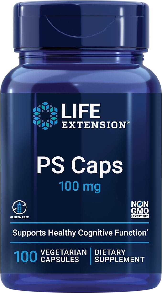 Integratore alimentare PS Caps con fosfatidilserina 100 mg, 100 capsule vegetali senza soia di Uno Vita