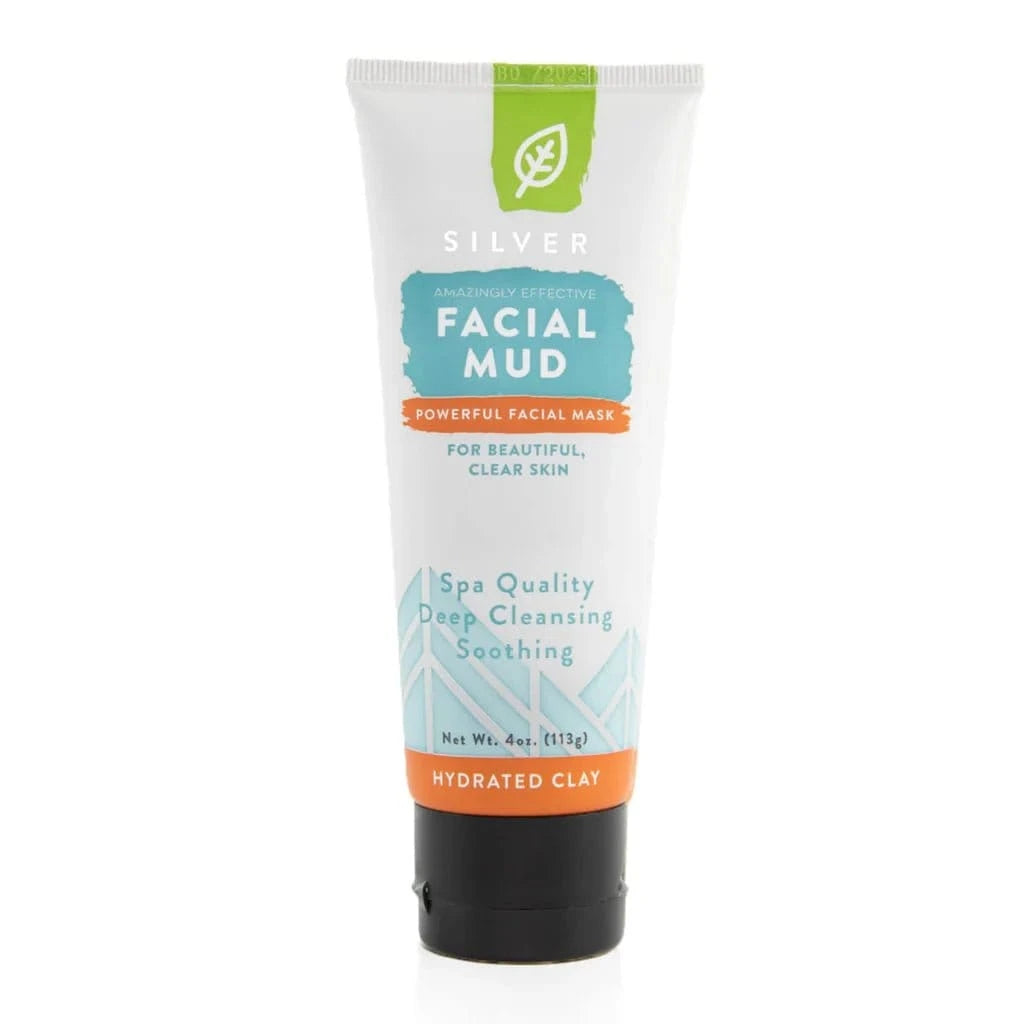 Boue faciale à l'argile de Redmond avec itube d'argent, masque à l'argile pré-mélangée avec de l'argile bentonite et 5 ppm d'argent