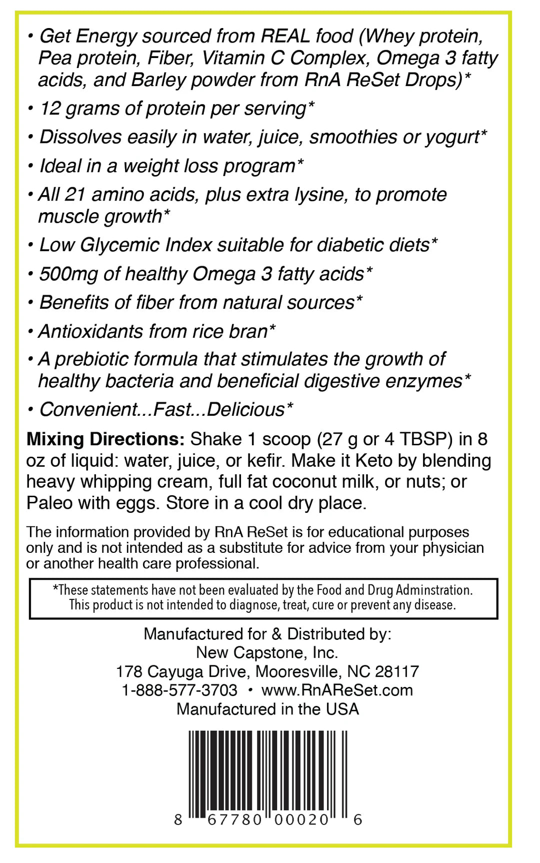 Dr. Dean's ReStructure Protein Powder Vanilla 594g