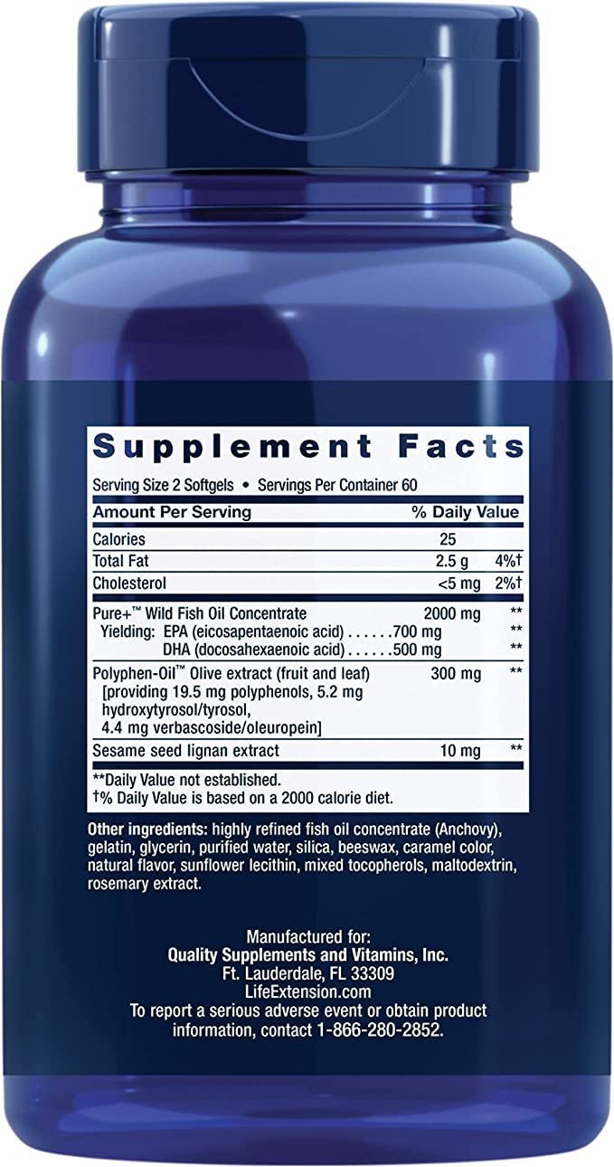 Super Omega - Aceite de pescado 3 EPA/DHA, lignanos de sésamo y extracto de oliva - Uno Vita AS