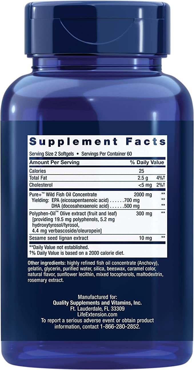 Super Omega-3 EPA/DHA Fish Oil, Sesame Lignans & Olive Extract - Uno Vita AS