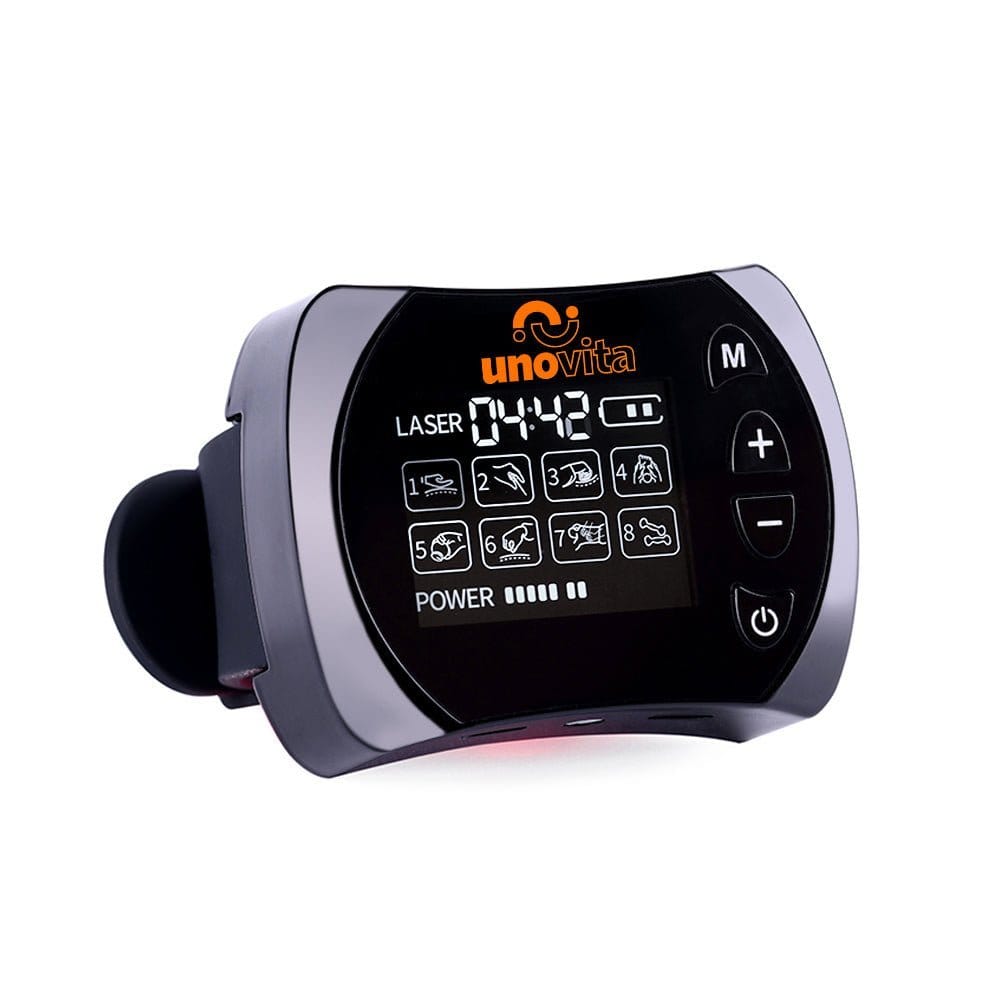 Uno Vita 4 Color LLLT terapiklocka med 12 dioder, EMS-funktion och näs- och öronsonder
