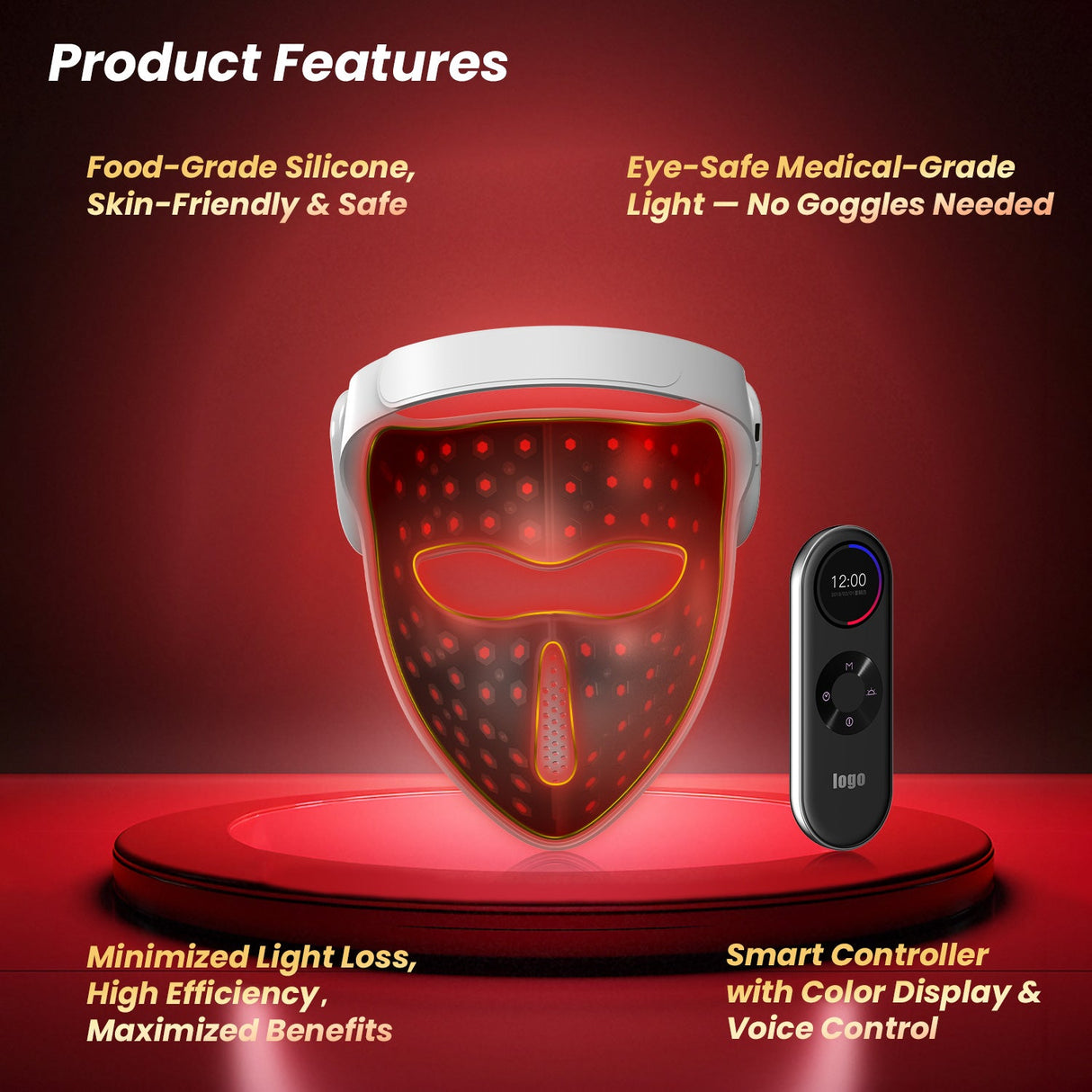 Uno Vita Pro Light Mask 1064 – medical grade wireless LED + laser therapy mask - Uno Vita AS