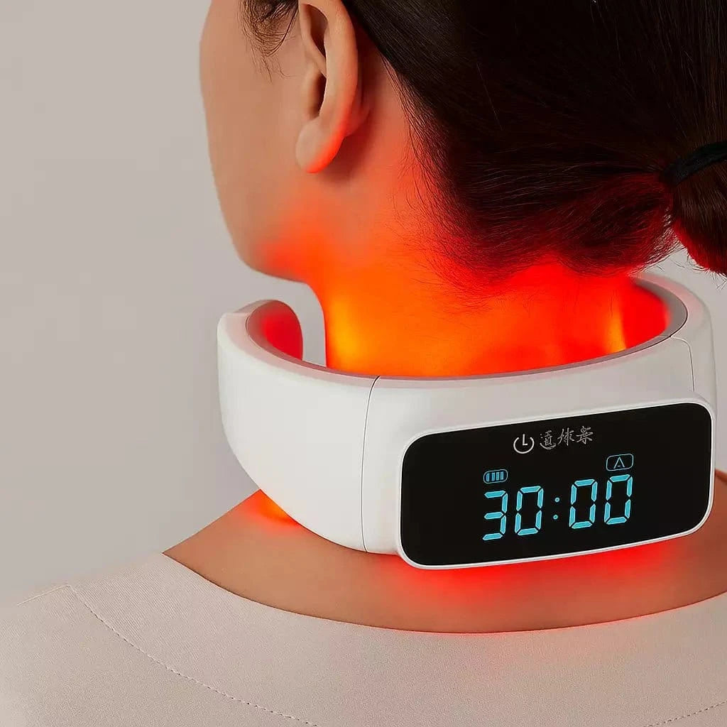 Uno Vita Rot- und Blaulichttherapie-Halsgerät mit tragbarem LED-Lichtring für rotes und blaues Licht um den Hals