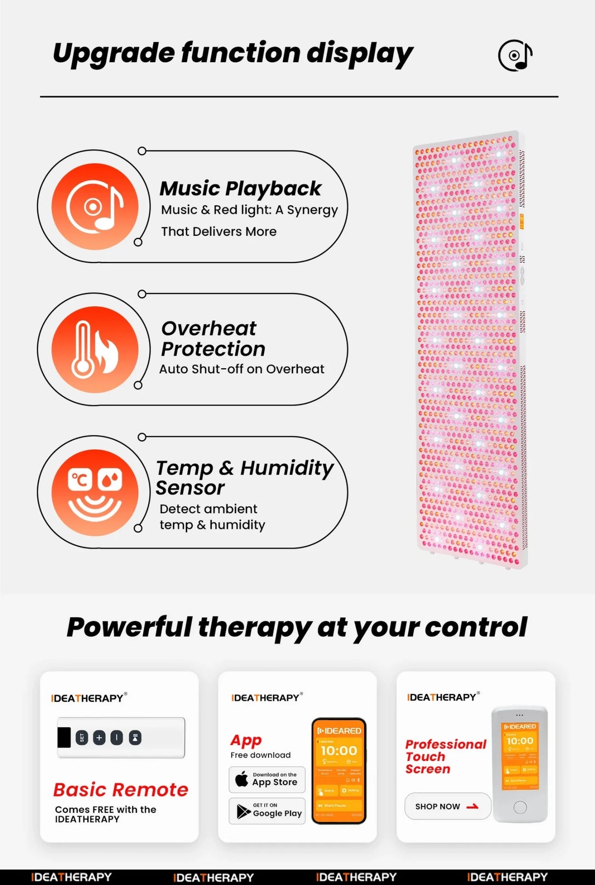 Uno Vita RLPRO2000 - X2 – 9 - Wavelength Full - Body Red Light and NIR Panel with Music, App and Luci Phi - Uno Vita AS