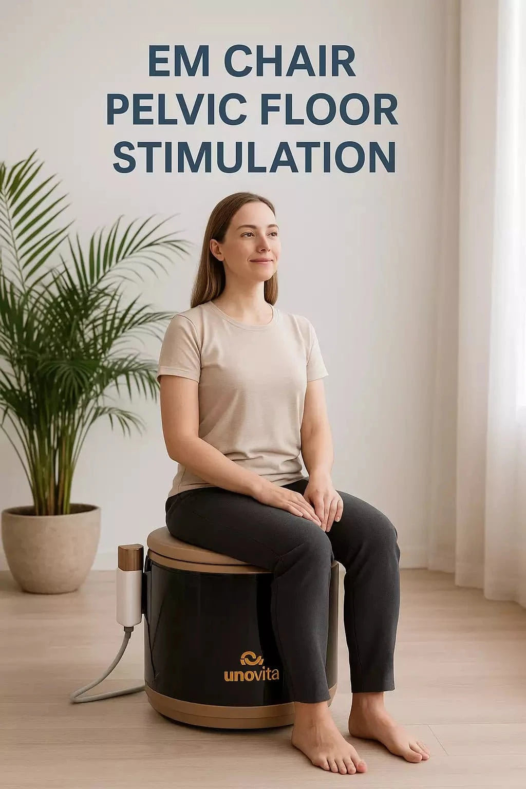Uno Vita EM Chair Mini lantionpohjan stimulaatioon istuimella ja sähkömagneettisella hoidolla ilman ihokosketusta