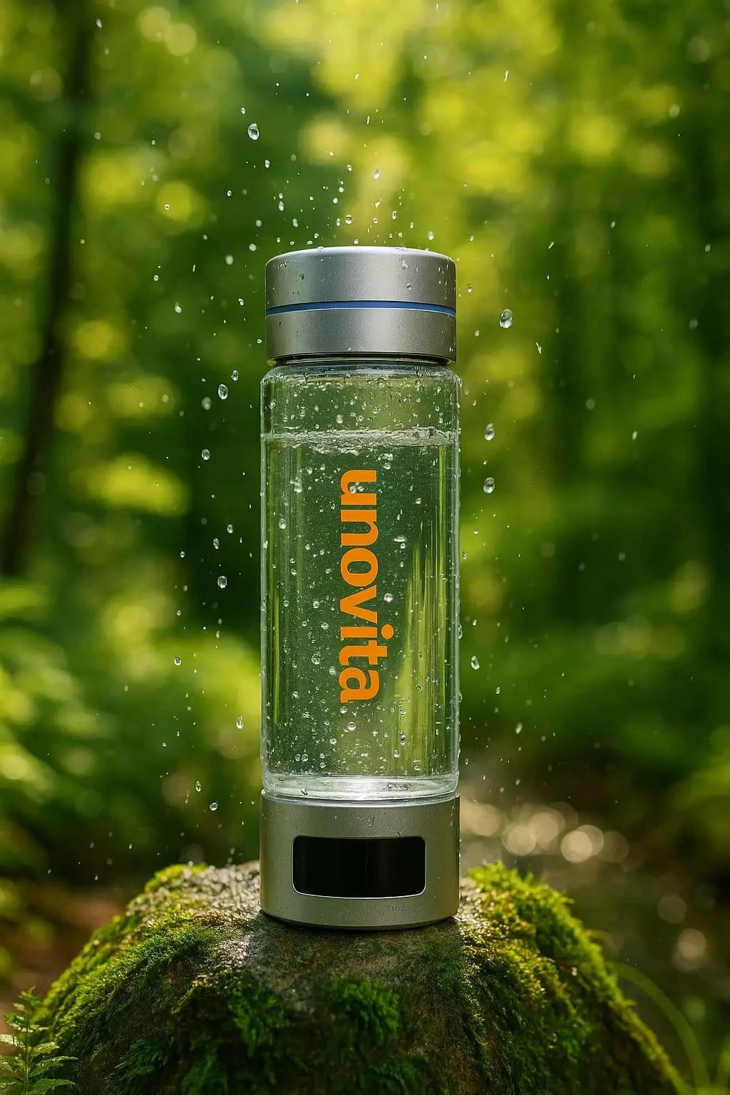 Bouteille d'eau à hydrogène Uno Vita en verre borosilicate 260 ml avec électrolyse PEM et adaptateur spray