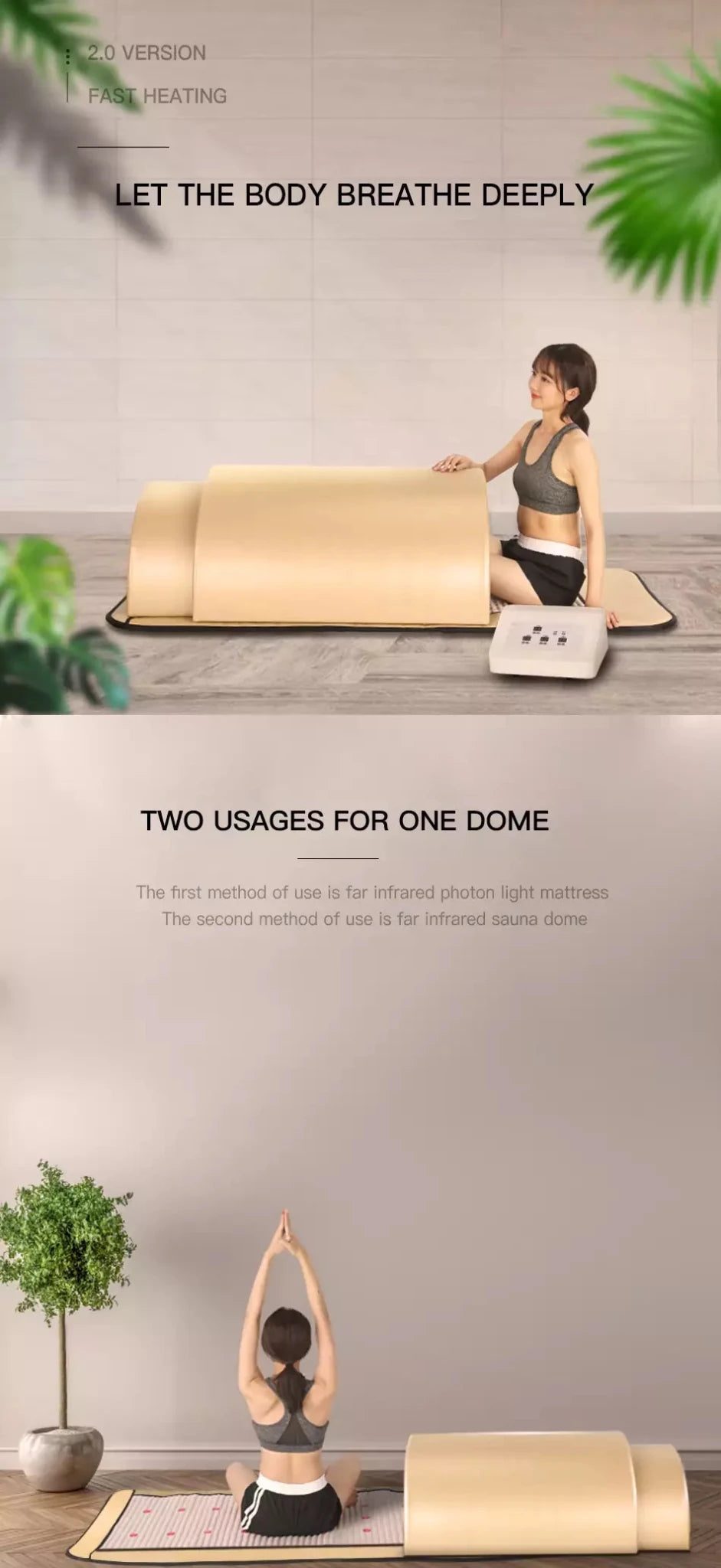Uno Vita's infrared sauna dome with PEMF and negative ions - Uno Vita AS