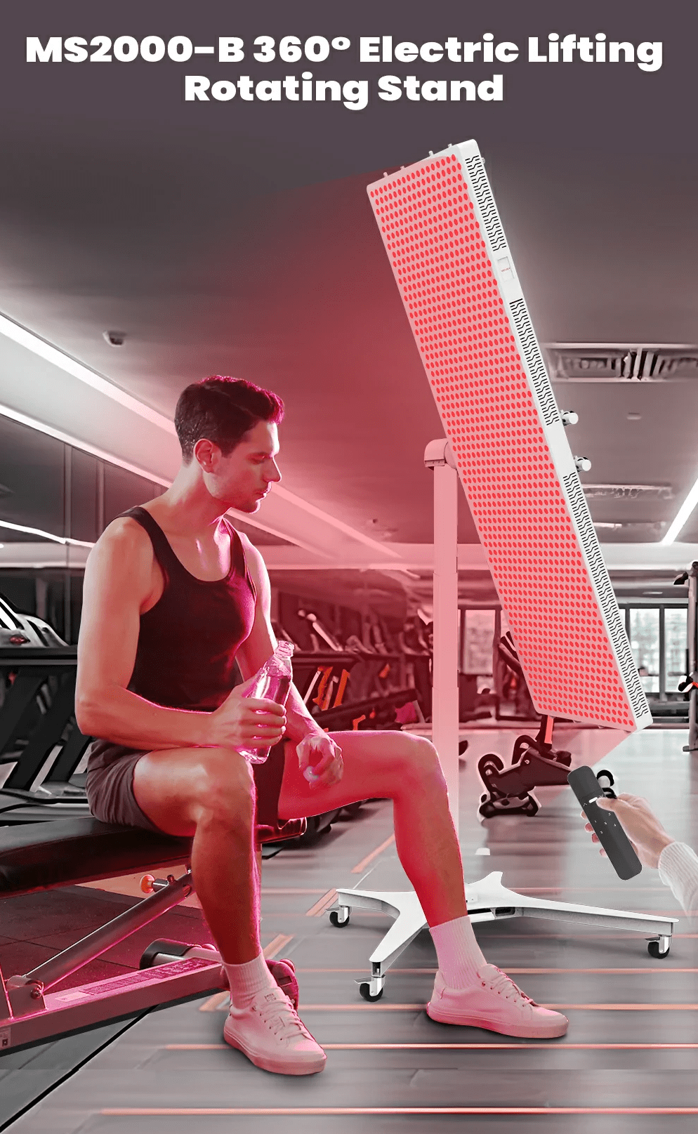 Uno Vita`s MS2000 - B - 360 Degree Rotating Red Light Therapy Panel Electric Bracket - Uno Vita AS