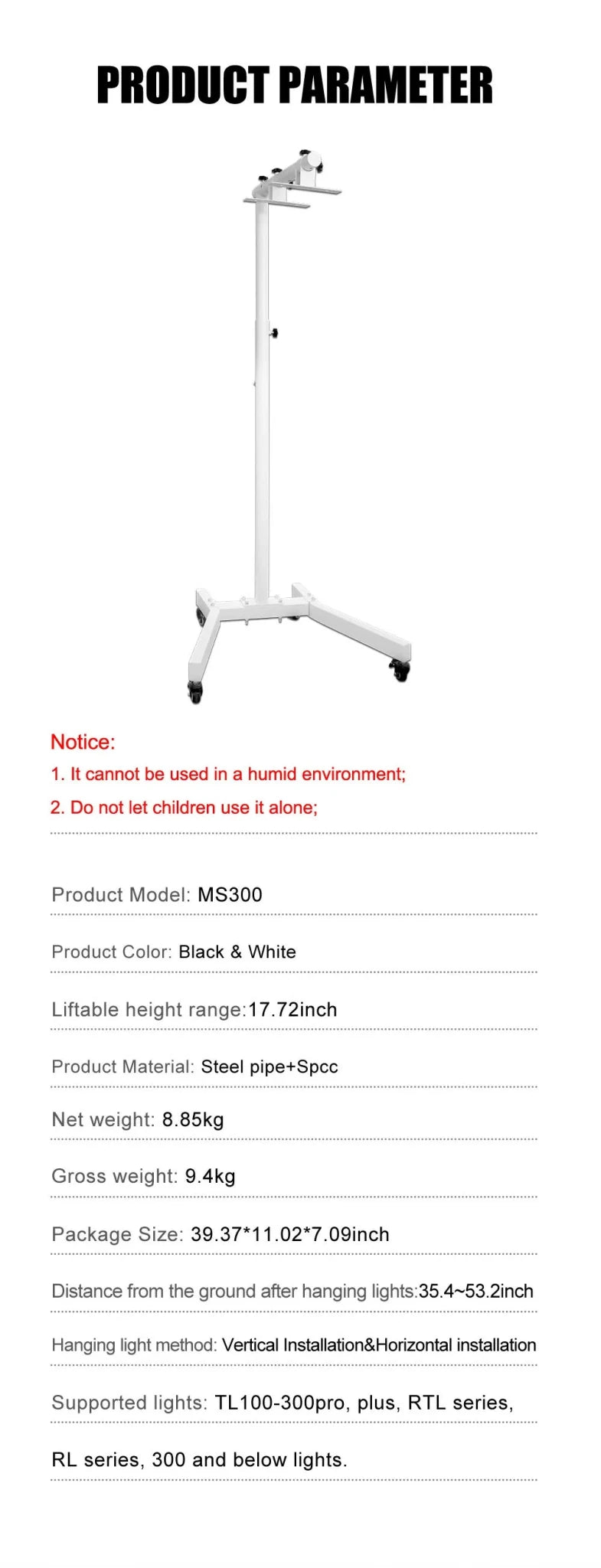 Uno Vita`s MS300 - E - Therapy Panel Stand (white) - Uno Vita AS
