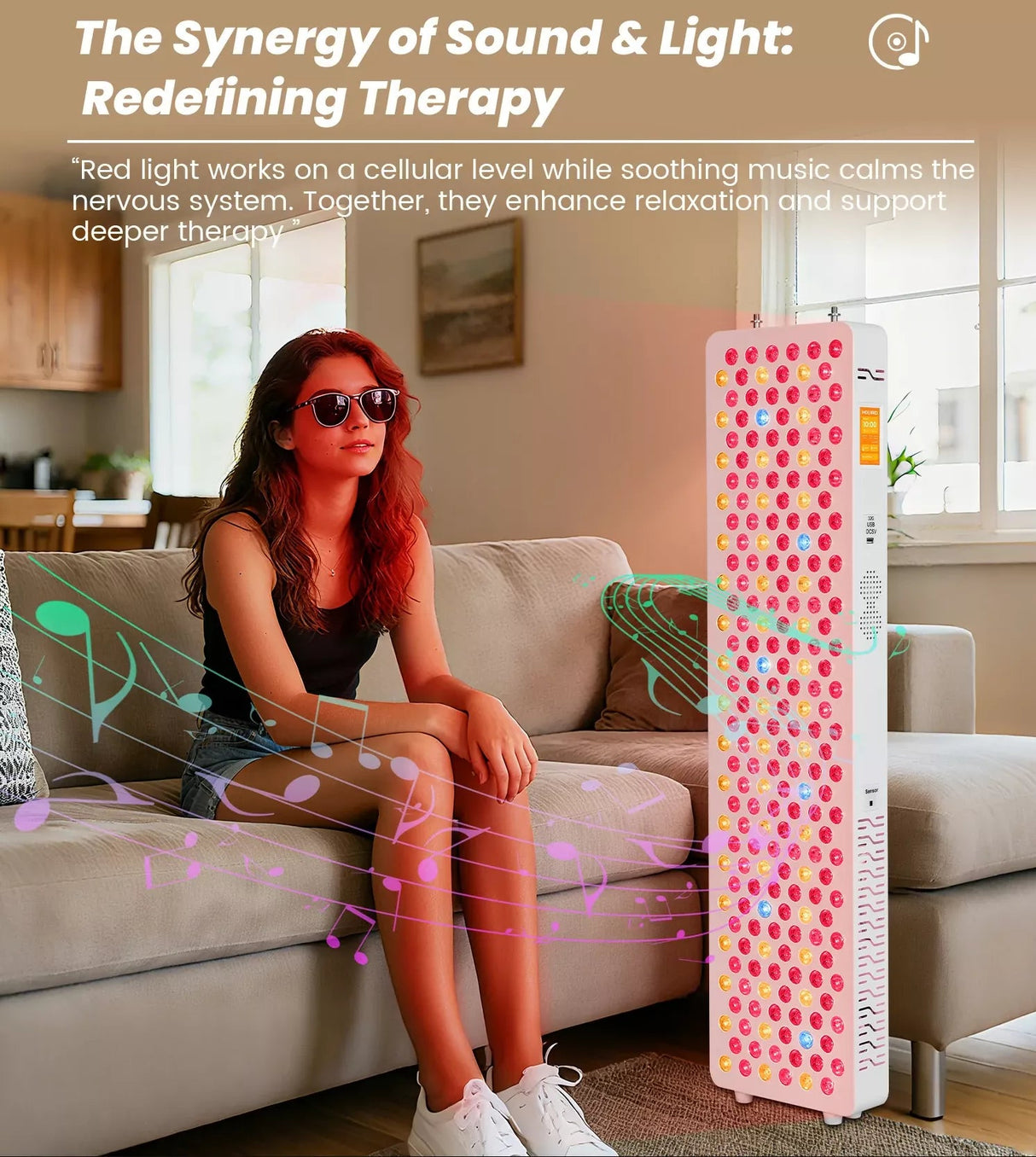 Uno Vita’s RLPRO300 - X2 – Innovative Red Light Therapy (9 waves – music – Luci Phi) - Uno Vita AS