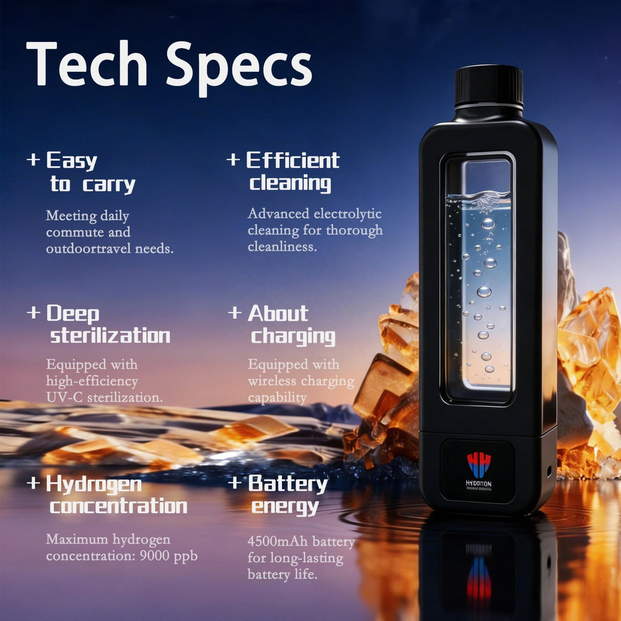 Uno Vitan Smart Hydrogen Water Cup Premium Edition - Uno Vita AS