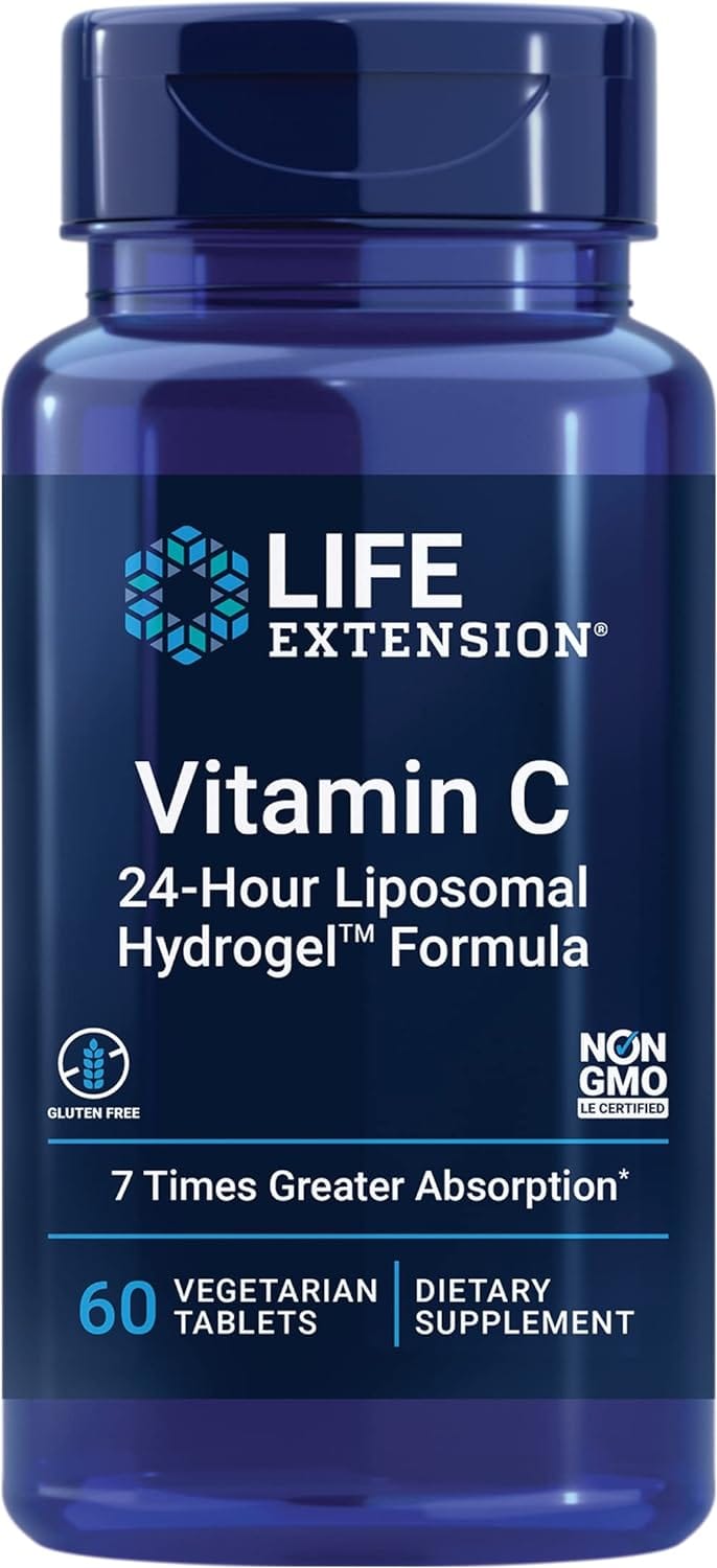 Fórmula de hidrogel liposomal de vitamina C de 24 horas de Life Extension con 350 mg de vitamina C por tableta