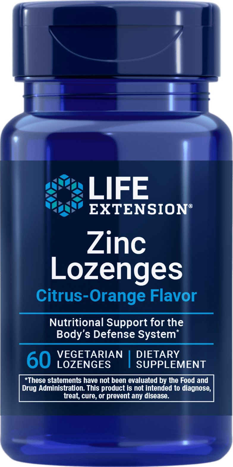 Life Extension Zinc-imeskelytabletit sitrus-appelsiinin maulla, 60 kasvistablettia
