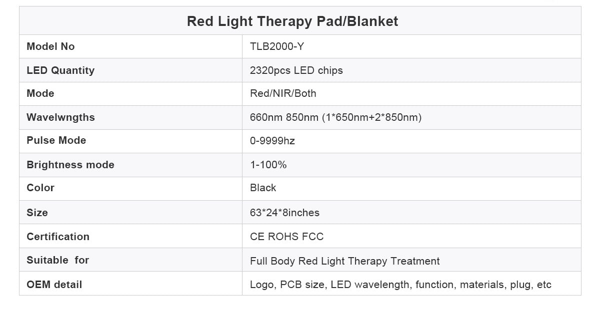 Almofada de terapia de luz vermelha da UNO Vita