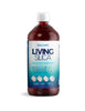 LIVING SILICA® Collagen Booster, en 1000 ml flaske med flytende organisk silisium, mørkeblå etikett.