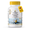 Kapselbeholder med gult lokk, merket "Betaine HCI 650 mg", inneholder 120 veganske kapsler.