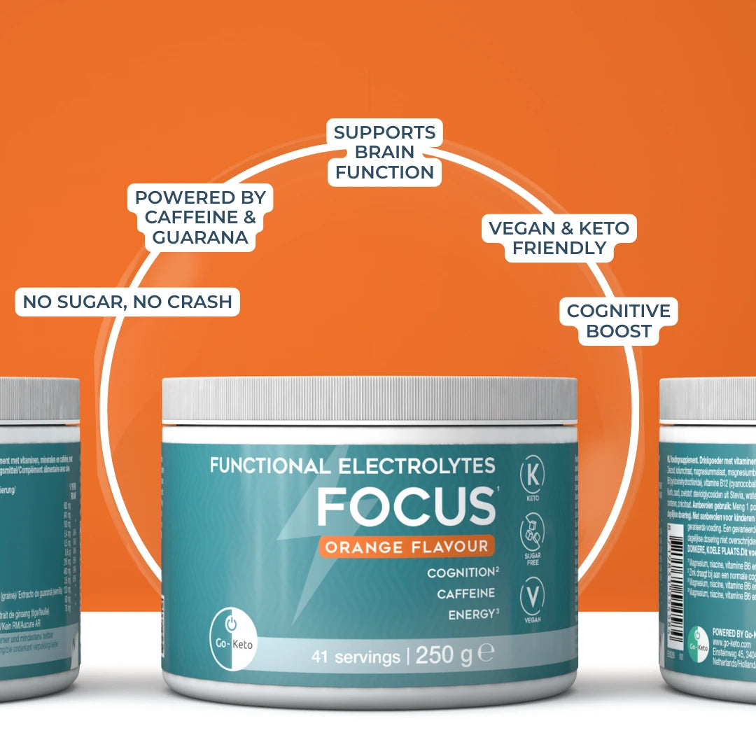 Functional Electrolytes Drink Mix Focus Orange Go-Keto 41 portioner