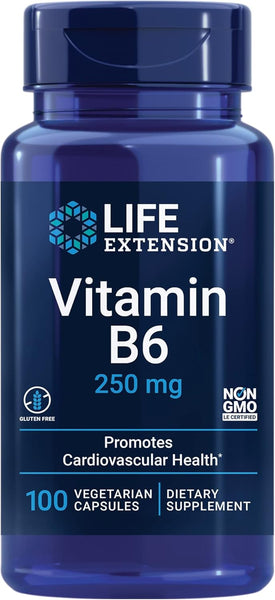 Vitamina B6 (250 mg, 100 cápsulas vegetarianas)