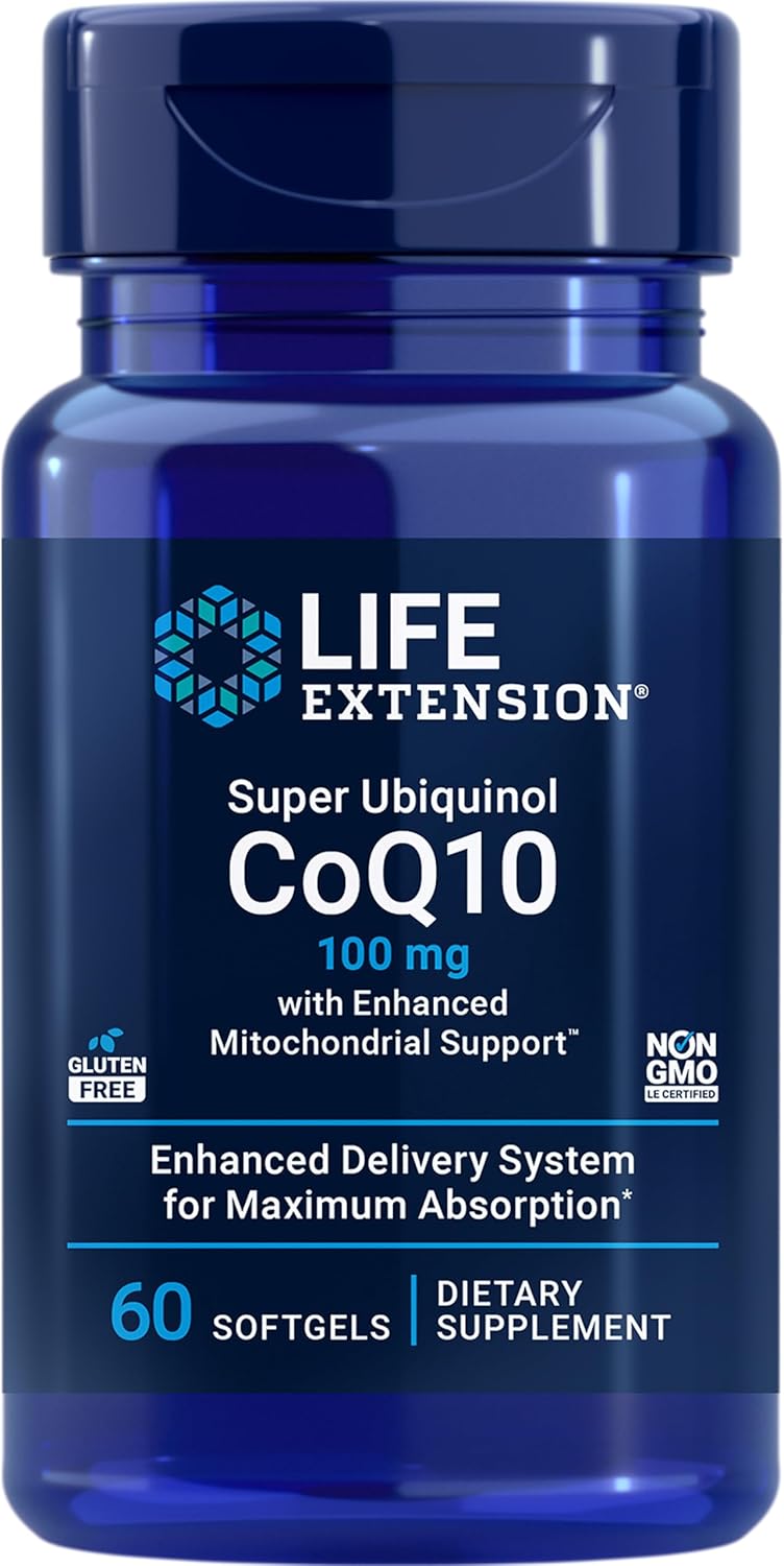 Super ubiquinol CoQ10 con soporte mitocondrial mejorado (100 mg - 60 cápsulas)