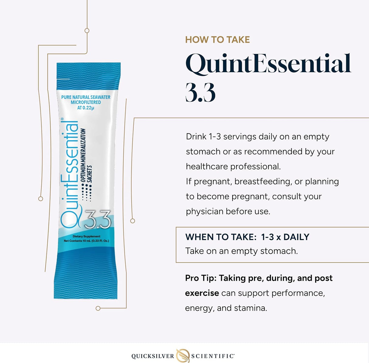 QuintEssential 3.3 (30 zakjes) - Zeewater-elektrolyt vloeibaar mineralensupplement