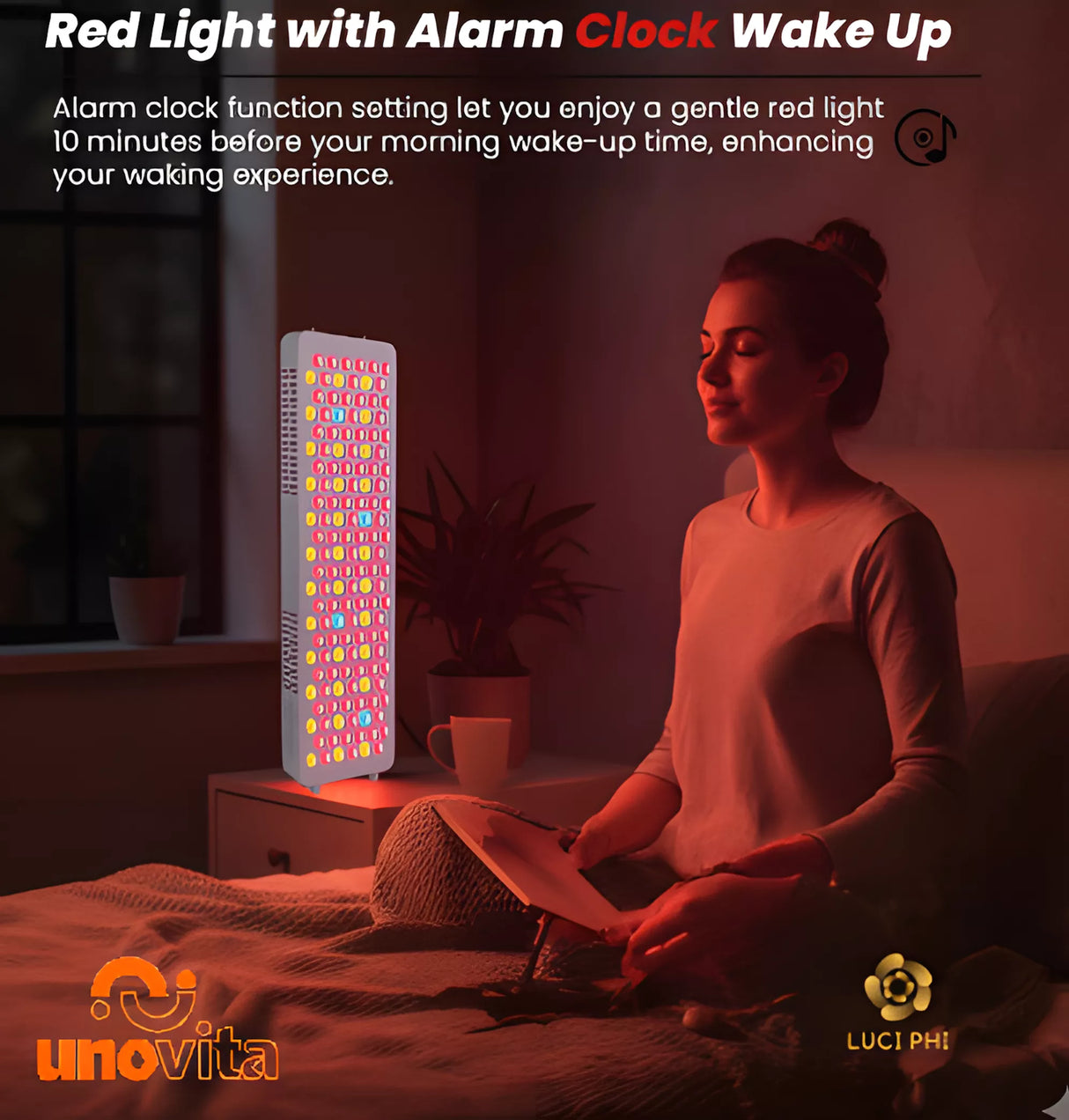 RLPRO200-X2 von Uno Vita – fortschrittliche Rotlicht- und NIR-Lichttherapie mit 9 Wellenlängen, Musik und Luci Phi