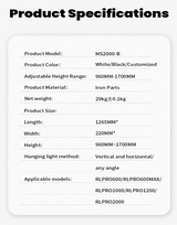 Uno Vita`s MS2000-B-360 Degree Rotating Red Light Therapy Panel Electric Bracket