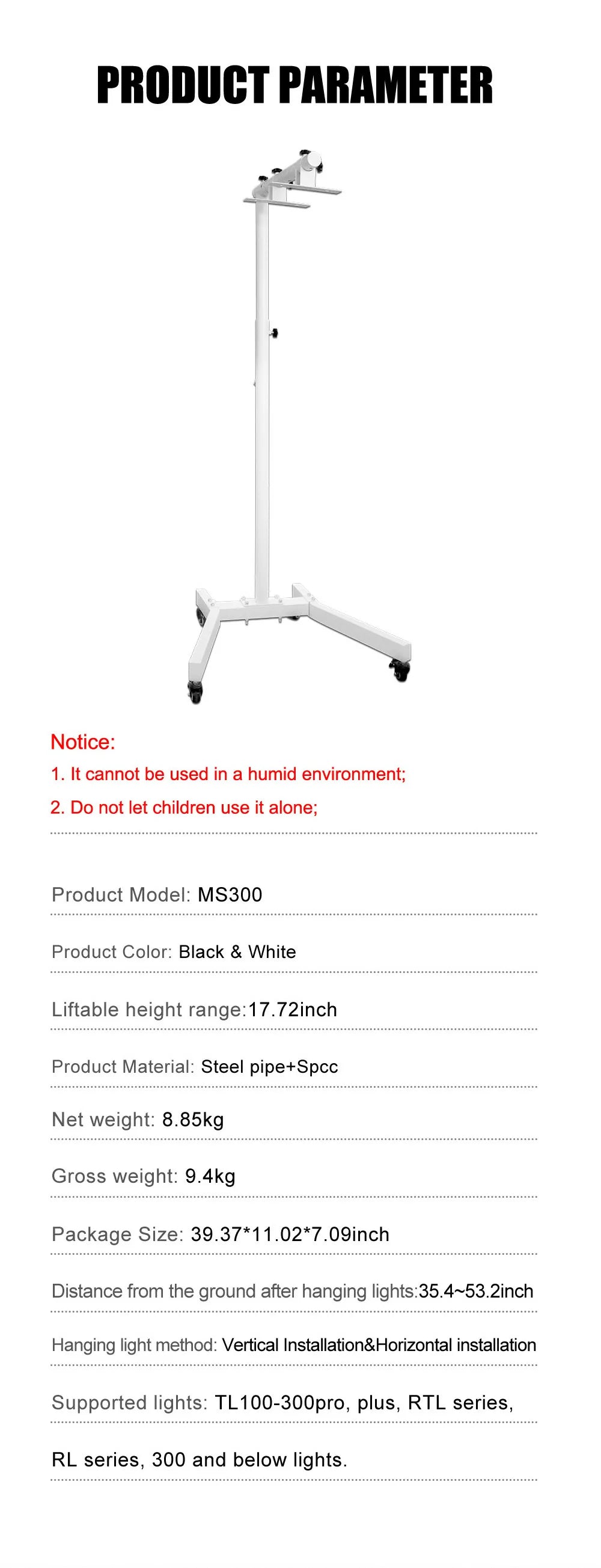 Uno Vita's MS300-E -Therapy Panel Stand (white)