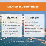 Astaxanthine BioAstin Supreme, gélules végétaliennes, cultivées en extérieur à Hawaï, avec de l'eau claire et la lumière naturelle du soleil.