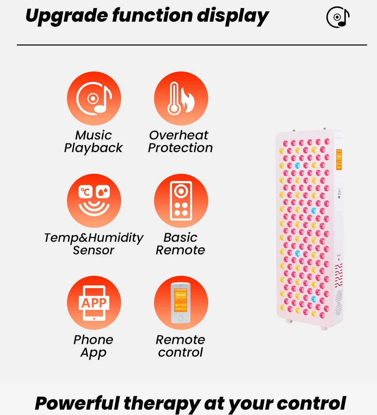 RLPRO200-X2 von Uno Vita – fortschrittliche Rotlicht- und NIR-Lichttherapie mit 9 Wellenlängen, Musik und Luci Phi