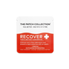 Compact packaging with 15 Recover Patches, white and red design, contains information about vegan and water resistance.