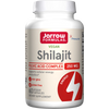 Vegan Shilajit Fulvic Acid Complex, cápsula blanca, frasco liso con texto en rojo y verde, 60 cápsulas veganas.