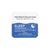 Cerotto per dormire della The Patch Collection con confezione blu, contrassegnato con "SLEEP" e dicitura vegano e privo di lattice.