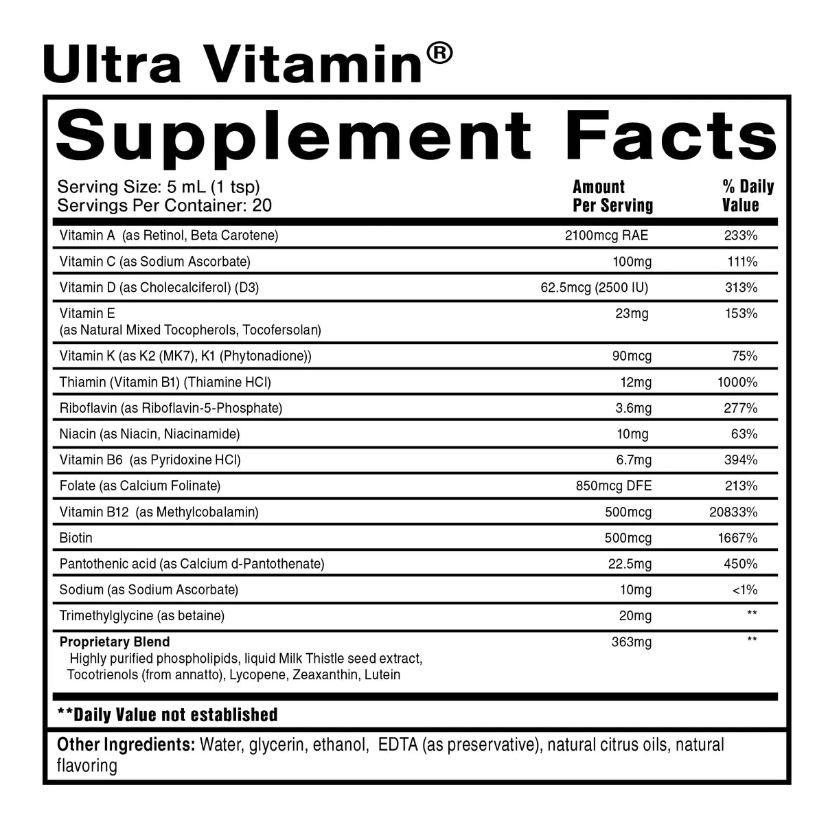 Liposomal Ultra Vitamin 100 ml