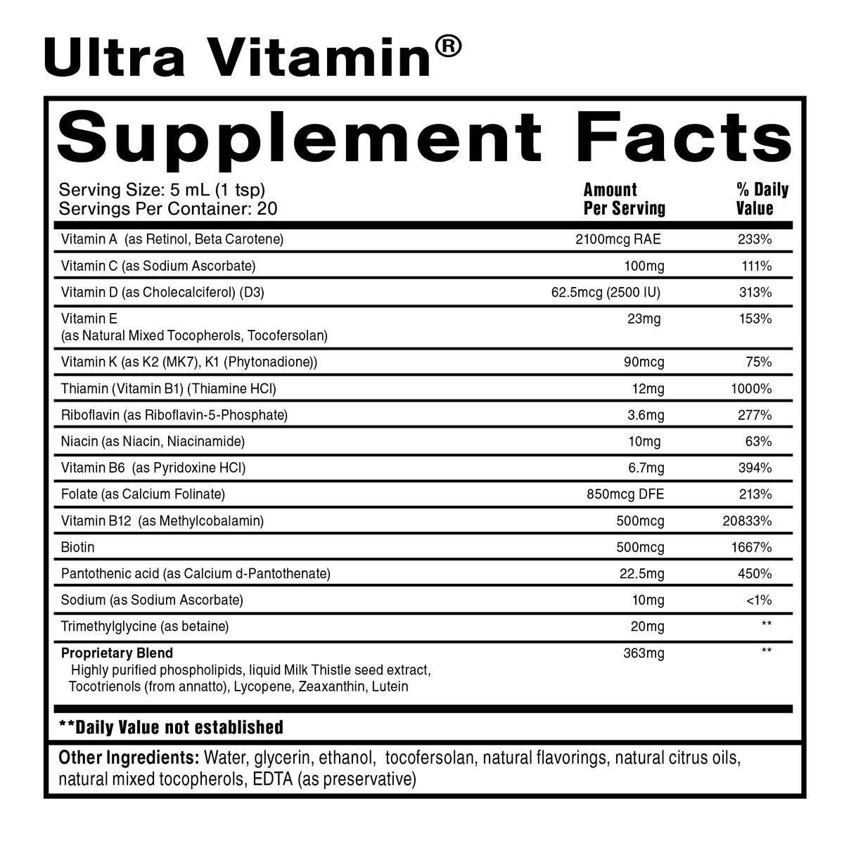 Liposomal Ultra Vitamin 100ml