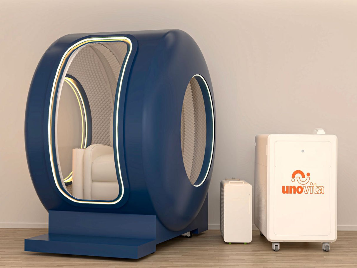 Uno Vita's Top Line HBOT Time Wheel Elite Hard-Shell Hyperbaric Oxygen Chamber for One Person (UnoVita YF-1003)