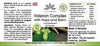 Baldrian Complex med humle og sitronmelisse, 60 veganske kapsler. Grønn etikett med urter og kapsler illustrert.