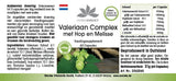 Valerian Complex med humle og sitronmelisse, 60 veganske kapsler i en praktisk emballasje.