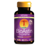 BioAstin Supreme kosttillskott med 6 mg astaxanthin i svart flaska, veganskt och glutenfritt, innehåller 60 softgels.