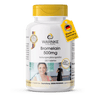 Complément alimentaire Bromélaïne 500 mg, 250 comprimés, végétalien avec flacon blanc et bouchon jaune, étiquette claire avec informations sur le produit.