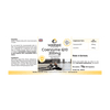 Coenzyme Q10 200 mg, 100 gélules végétaliennes dans une boîte oblongue avec couvercle rabattable, étiquette transparente avec informations.
