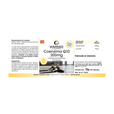 Capsules végétaliennes avec Coenzyme Q10 200 mg, paquet de 100 capsules, étiquette claire, fabriquées en Allemagne.