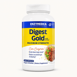 Digest Gold® with ATPro® in a white bottle with a yellow and blue label, contains 240 vegetable capsules.