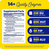 Digest Gold® with ATPro® in vegetable capsules with yellow and blue design, contains 240 capsules with 14+ enzymes.