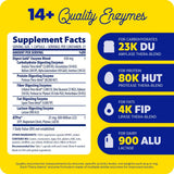 Digest Gold® with ATPro® in vegetable capsules with yellow and blue design, contains 240 capsules with 14+ enzymes.