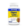 Digest Gold® with ATPro® in a white container, yellow and blue design, contains 90 vegetable capsules.